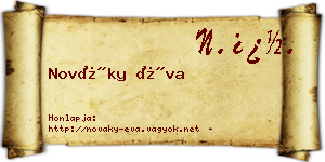 Nováky Éva névjegykártya